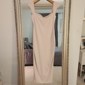 SHEIN Cream Maxi Pencil Dress